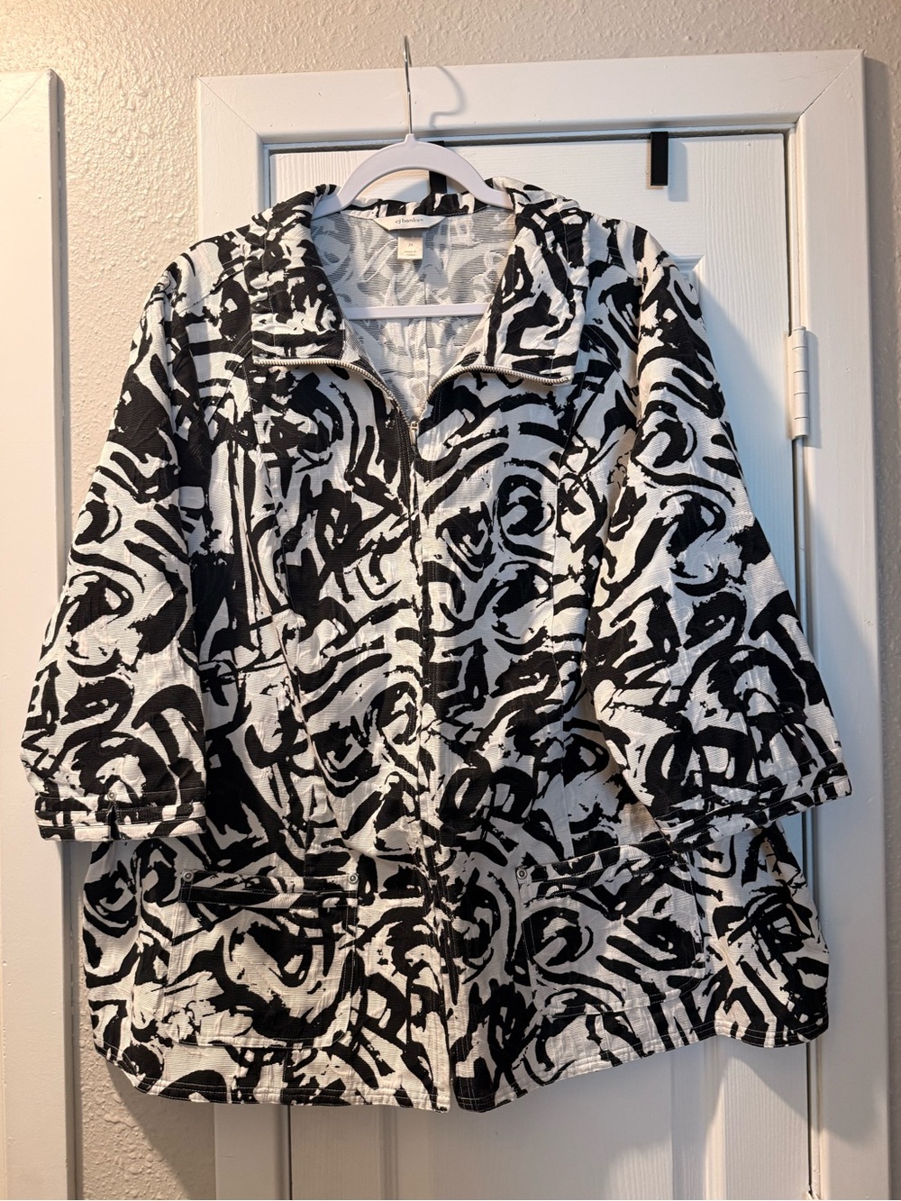 CJ Banks jacket 3X black and white NWOT